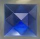 Blue 25 mm Square Faceted Glass Jewel Germany