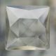 Clear 25 mm Square Faceted Glass Jewel Germany