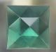 Emerald Green 25 mm Square Faceted Glass Jewel Germany