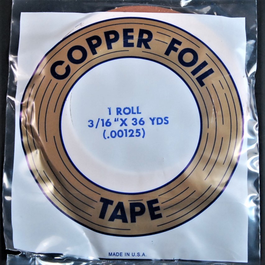 7/32 Copper Foil Tape SILVER BACK - 36 yards - EDCO