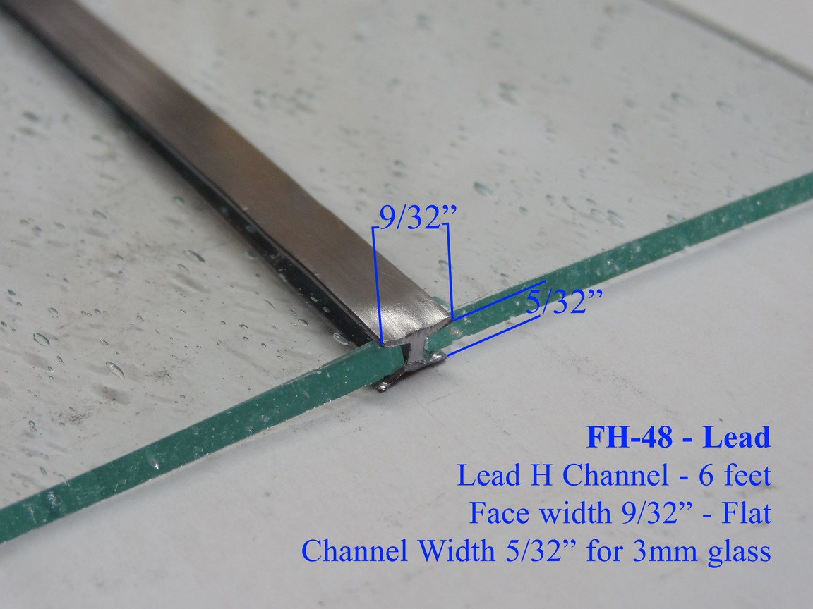Flat H Lead Came, 1/4, 3' strip (FH-48)